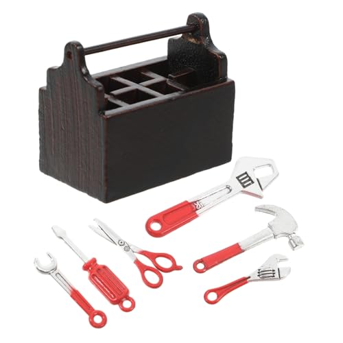 HEALSOPTHY 1 Satz Kleine Werkzeugkiste Minihaus Schmücken Mini-werkzeugkasten Schmücken DIY Mini Werkzeugkasten Lustiges Werkzeugkastendekor Zuhause Schmücken DIY-use-Modell Holz von HEALSOPTHY