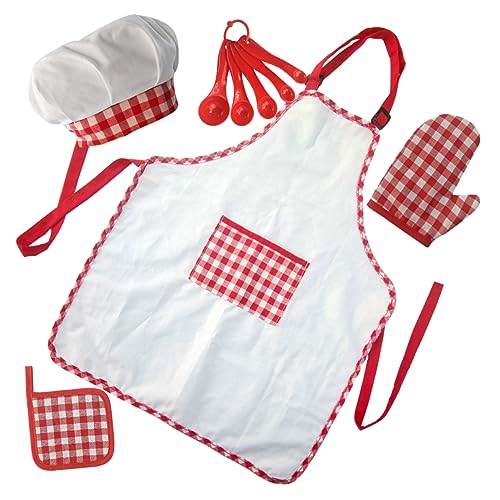 HEALSOPTHY 1 Satz Kochschürzen Set für Teiliges Kinderbackset mit Verstellbarer Schürze und Kochmütze für Rollenspiele der Küche Leicht zu Reinigen HEALSOPTHY 1 Satz Kochschürzen Set für Teiliges Kinderbackset mit Verstellbarer Schürze und Kochmütze für Rollenspiele der Küche Leicht zu Reinigen von HEALSOPTHY