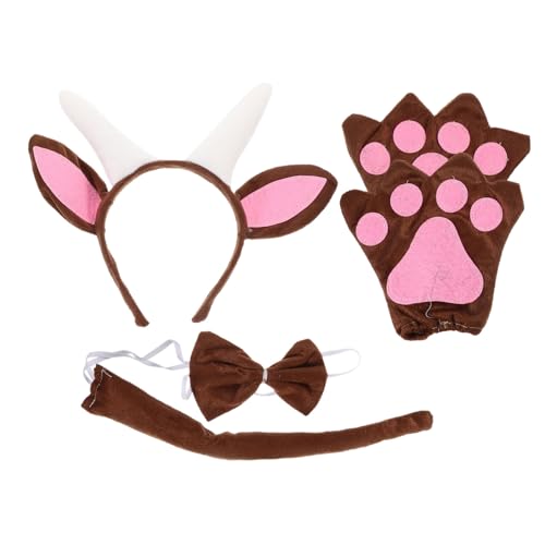 HEALSOPTHY 1 Satz Kopfbedeckung mit Ziegenohren Elegantes Haarband und Fliege für Cosplay Events Party Dress Up Geeignet für Frauen und Mädchen Teiliges Set mit und Stilvollem Design von HEALSOPTHY