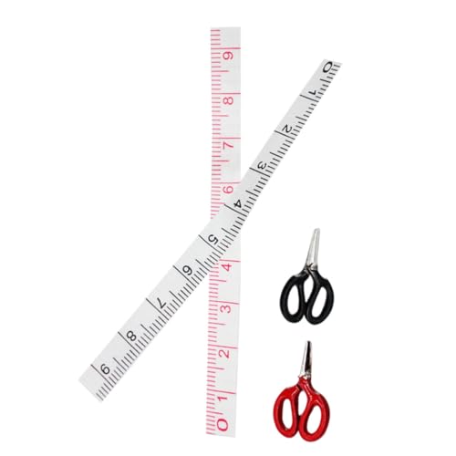 HEALSOPTHY 1satz Puppenhaus Nähzubehör Mit Miniatur Schere Und Maßstab Realistische Dekoration Für DIY Mini Häuser Hochwertige Puppenhaus Accessoires Für Kreative Projekte von HEALSOPTHY