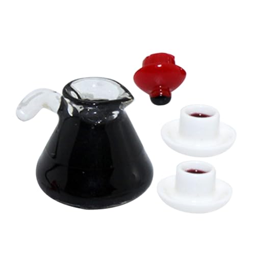 HEALSOPTHY 1 Satz Mini-Kaffeekanne Miniaturen Puppe Mikro Kind Porzellan Mini Kaffeekanne Mini Kaffeetassen : Modell Kaffeekanne Mini-Küchenzubehör Miniatur-Espressokanne Mini-Hausbedarf Harz von HEALSOPTHY