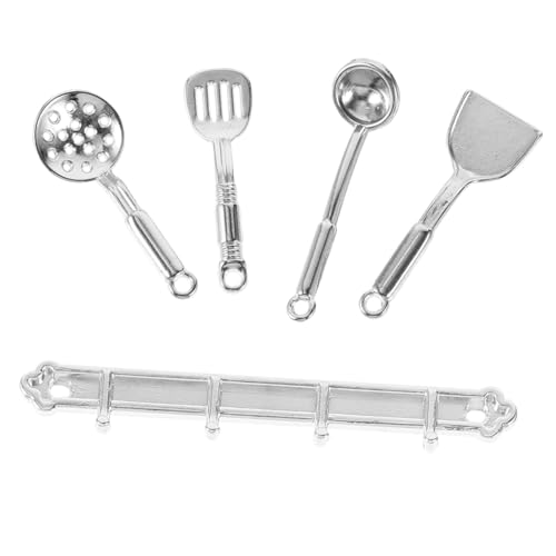 HEALSOPTHY 1 Satz Mini- -Küchengerät Puppenstuben-Küchenutensilien kleine Küchenutensilien Miniatur-Möbelzubehör Mini-Küchenrequisite Puppenhaus-Kochgeschirr Mini- Metall Silver von HEALSOPTHY