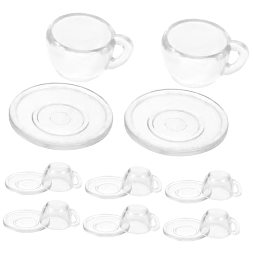 HEALSOPTHY 1 Satz Mini-Tasse Mini-hausversorgung Miniatur-untertasse Dekorative Mini-teetassen Mini-hausspielzeug Für Puppenhaus-teezubehör Miniatur-teegeschirr Mini-untertasse Plastik von HEALSOPTHY