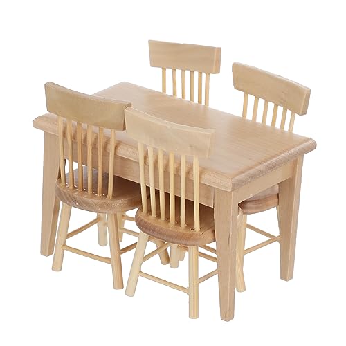 HEALSOPTHY 1 Satz Miniaturmöbel Set aus Eichenholz Teiliges Tisch und Stuhlset für Puppenhäuser Kreative Dekoration für Miniaturlandschaften Robust und Langlebig für Einladende HEALSOPTHY 1 Satz Miniaturmöbel Set aus Eichenholz Teiliges Tisch und Stuhlset für Puppenhäuser Kreative Dekoration für Miniaturlandschaften Robust und Langlebig für Einladende von HEALSOPTHY