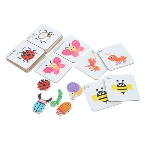 HEALSOPTHY 1 Satz Pädagogisches Puzzle für Tier und Dinosaurierkarten Fördert Geduld Erkennung und Motorik Sicheres für Kleinkinder von HEALSOPTHY