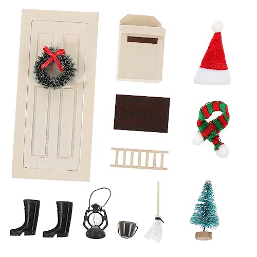 HEALSOPTHY 1 Satz Puppenhaus Miniatur Weihnachtsdeko Spielzeughaus Dekorationen Selber Machen Mini-Ornamente Für Weihnachten Mikro-landschaftstürdekor Weihnachts-mini-Ornamente Plastik von HEALSOPTHY