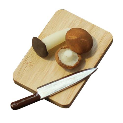HEALSOPTHY 1 Satz Puppenhaus-Schneidebrett Mini-Schneidebrett Schneidebrett, Lebensmittelzubehör Miniaturen vielzweckleiter Miniature Food Mini-Hausschmuck Miniatur -Stütze Plastik von HEALSOPTHY