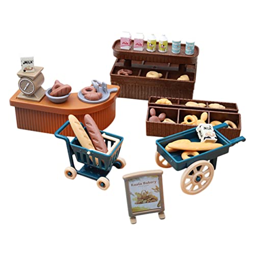 HEALSOPTHY 1 Satz Puppenhaus-bäckerei Winzige Hausbäckerei Mikrolandschaft Mini-bäckerei-Ornament Mini Hausbrot Mini-verzierung Simulationsspielzeug Miniatur Simulierte Bäckereistütze PVC von HEALSOPTHY