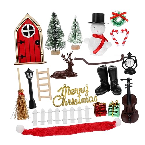 HEALSOPTHY 1 Satz Puppenhaus weihnachtsdeko متة Xmas Decoration mikrolle weihnachtsschmuck Miniatur Häuser Zubehör Weihnachts-Mini-Ornamente Wohnkultur Mini-Hausmodelle Türmodell Plastik von HEALSOPTHY