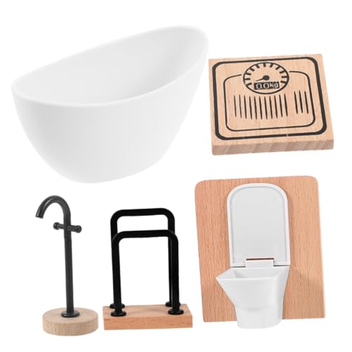 HEALSOPTHY 1 Satz Puppenzimmer-badezimmerdekorationen Haus Miniatur Bausatz Badewanne Puppenstubenmöbel Mini -Artikel Winzige Möbel Holz von HEALSOPTHY