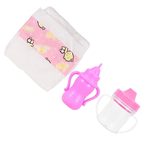 HEALSOPTHY 1 Satz Puppenzubehör puppenwindeln puppenspielzeug Puppenflaschen Babyflaschenwindeln Puppenhaus-Zubehör puppenhaus zubehör Lernspielzeug für Puppenmilchflaschen Plastik von HEALSOPTHY