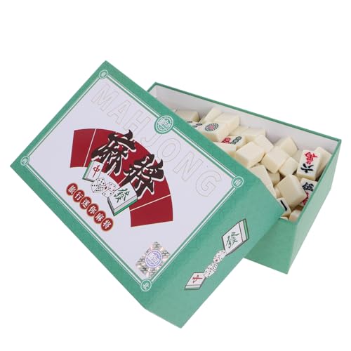 HEALSOPTHY 1 Schachtel Mini Mahjong Set Tragbar Kompaktes Chinesisches Mahjongspiel Für Kleine Räume Für Reisen Und Studentenwohnheime Robust Und Authentisch Handgefertigte Spielsteine Für von HEALSOPTHY