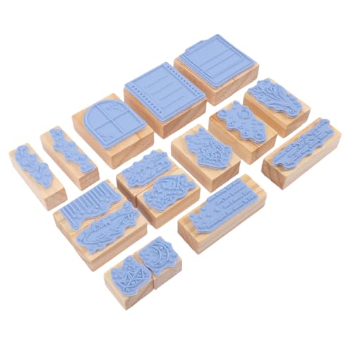 HEALSOPTHY 1 Schachtel Romantisches Kleine Motivstempel für Scrapbook DIY Basteln Fotoalbum Dekoration Handliche Langlebige Holzstempel für Kreative Handarbeiten und Geschenkverzierung von HEALSOPTHY