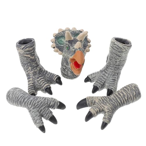 HEALSOPTHY 1 Set Dinosaurier Fingerpuppe Dinosaurier Kleinkinderspielzeug Spiel Requisiten Rollenspiel Puppe Party Requisiten Realistische Tiere Puppe Cosplay Kostüm von HEALSOPTHY