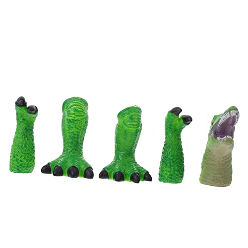HEALSOPTHY 1 Set Dinosaurier Fingerpuppe Fingerpuppen Dinosaurier Dinosaurier Dinosaurier Handpuppe Fingerspielzeug Spielrequisiten Handklauenspielzeug Rollenspiel Grünes Vinyl von HEALSOPTHY
