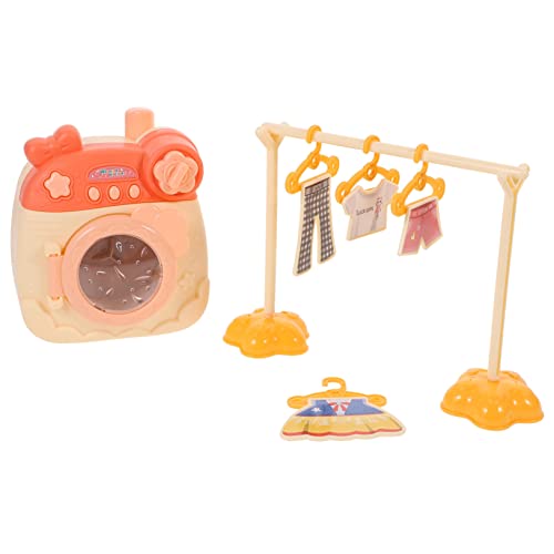 HEALSOPTHY 1 Set Mini Waschmaschine Kinderspielzeug Mini Waschmaschine Requisite Kinderspielzeug Rollenspiel Waschmaschine Mini Drehspielzeug Mit Licht Lernspielzeug Für Rosa von HEALSOPTHY