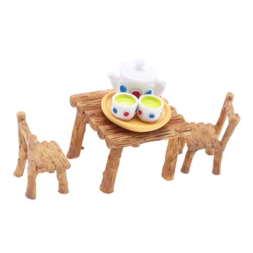 HEALSOPTHY 1 Set Miniatur Teeservice Mini Kinderspielzeug Teetassen Dekoration Teekannen Kindertisch Und Stühle Puppenspielzeug Teetasse Puppenmöbel Spielzeughaus von HEALSOPTHY