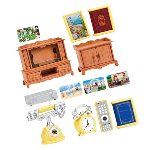HEALSOPTHY 1 Set Orange Puppe Szene Layout Miniatur Tv Prime Puppe Möbel Kunststoff von HEALSOPTHY