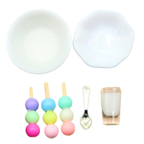 HEALSOPTHY 1 Set Puppenhausmodell Kleine Häuser Snacks Mini Hausdekorationen Puppenhaus Dessert Essen Mini Snack Modell Mini Essen Mini Dessert Ornament Miniatur von HEALSOPTHY