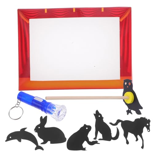 HEALSOPTHY 1 Set Rollenspiel Schattenpuppe Schattenspielzeug Miniaturhaus Bausatz Schatten Actionfigur Schattentheater Traditionelle Schatten Handpuppe Rotes Papier von HEALSOPTHY