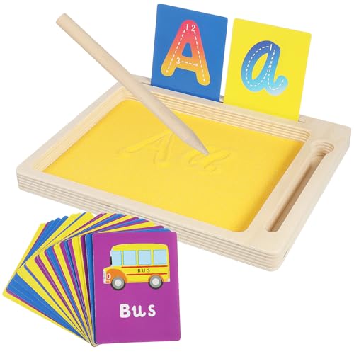 HEALSOPTHY 1 Set Schreiblehrmittel Für Lernaktivitäten Im Kindergarten Sandkästen Zum Schreiben Sandschreibtablett Buchstabenerkennung Für Vorschulkinder Kinderschreibtafel Aus Holz HEALSOPTHY 1 Set Schreiblehrmittel Für Lernaktivitäten Im Kindergarten Sandkästen Zum Schreiben Sandschreibtablett Buchstabenerkennung Für Vorschulkinder Kinderschreibtafel Aus Holz von HEALSOPTHY