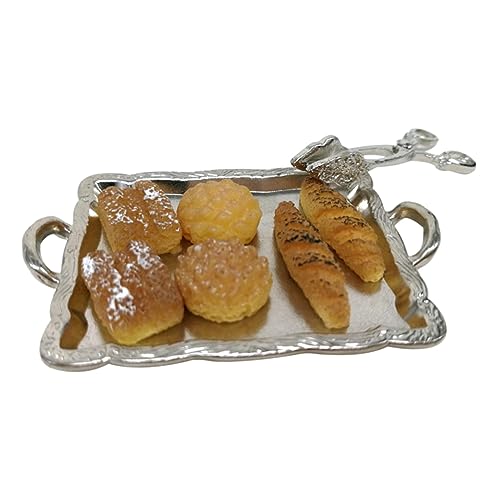 HEALSOPTHY 1 Set Simulation Mini Food Model Brote Mit Tablett Puppenhaus Zubehör HEALSOPTHY 1 Set Simulation Mini Food Model Brote Mit Tablett Puppenhaus Zubehör von HEALSOPTHY