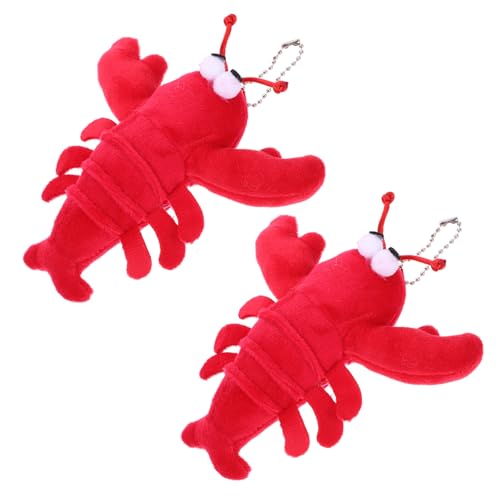 HEALSOPTHY 1 Stück Hummer-plüsch-Puppe Mini Kuscheltier Spielzeuge Meerestiere Hamster Puppenaugen Mit Flusskrebsen Gefülltes -anhänger Rot Pp Baumwolle von HEALSOPTHY
