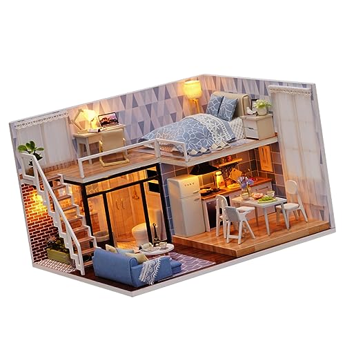 HEALSOPTHY 1 Stück Kabinenmodell winzig bastelset basteln für bastel Set für Kinderzimmer Accessoire DIY Holzhaus Wohnung selber Bauen Miniatur DIY von HEALSOPTHY