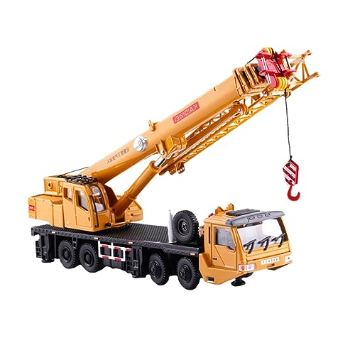 HEALSOPTHY 1 Stück Kran Modell Desktop-Ornament Simulationskran Traktormodell Technisches Fahrzeug Auto Engineering Fahrzeug Auto Legierung Orange von HEALSOPTHY