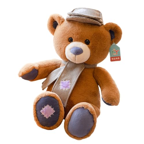 HEALSOPTHY 1 Stück Kuscheltier Bär aus Plüsch mit Mütze und Schal Weicher Stoff für Sicher und Bequem Perfektes für Kleine Hände HEALSOPTHY 1 Stück Kuscheltier Bär aus Plüsch mit Mütze und Schal Weicher Stoff für Sicher und Bequem Perfektes für Kleine Hände von HEALSOPTHY