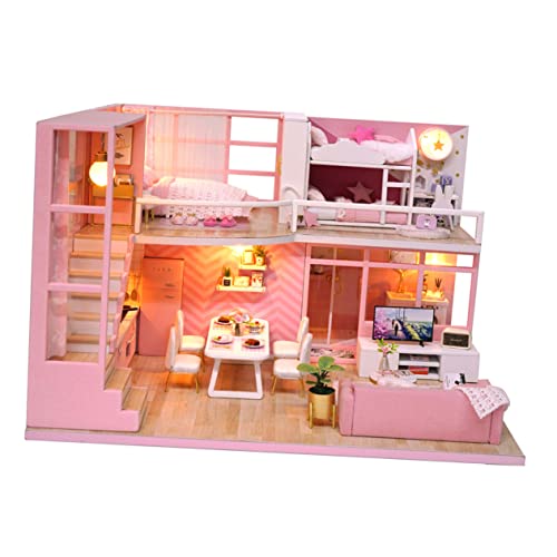 HEALSOPTHY 1 Stück Miniatur DIY Wohnung Das Winzige Häuser Kleines Kleines Miniatur DIY Mini Wohnung Kabinenmodell Mini DIY Handbuch Zusammenbau von HEALSOPTHY