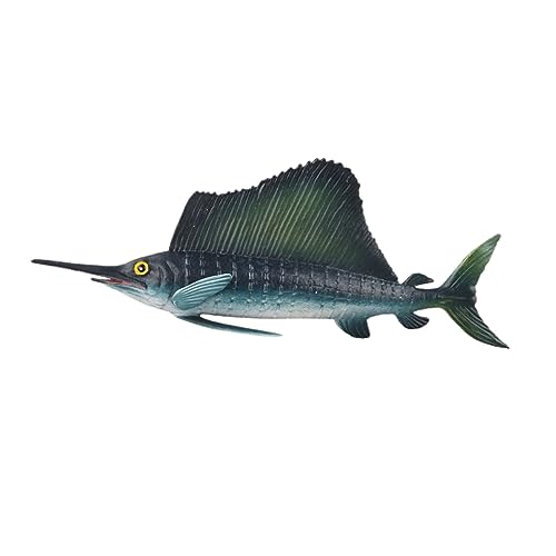 HEALSOPTHY 1stück Simuliertes Tier Modell Realistisches Plastik Sailfish Dekorationsornament Für Zuhause Und Geschäft Lebensechte Miniatur Tier Figur Für Sammler Und Deko von HEALSOPTHY
