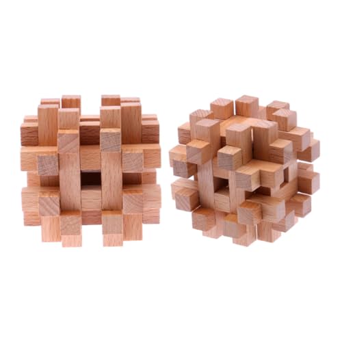 HEALSOPTHY 1 Stück Puzzleball 3D-puzzlekugel Ineinandergreifendes Iq-Puzzle Luban-Schloss Bambus von HEALSOPTHY