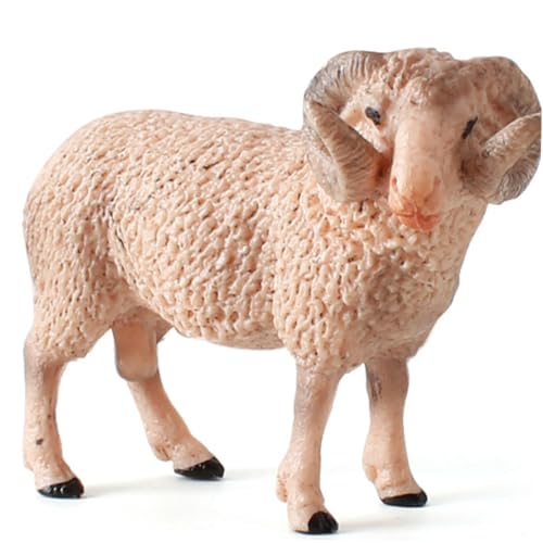 HEALSOPTHY 1 Stück Schaf-Ornament Mini-Schaf zootiere Figuren Ziegenspielzeug Schaffiguren Schafe Schafmodell Schafstatue kreative Schafverzierung Schaf-Modell Beige von HEALSOPTHY