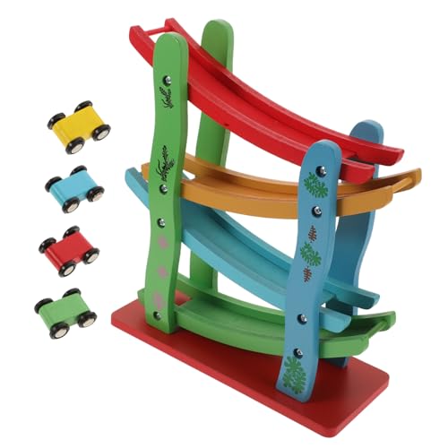 HEALSOPTHY 1 Stück Vierstöckiger Gleisblock Pädagogisches Schienengleiter- Kreatives Holzspielzeug Auto-schiebespielzeug Rennspiel Segelflugzeugspielzeug Hölzern von HEALSOPTHY