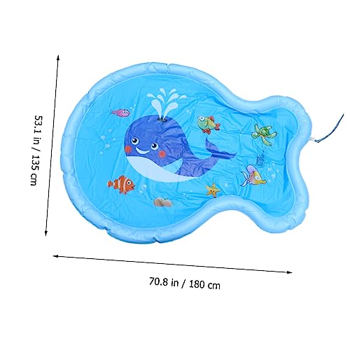 HEALSOPTHY 1 Stück Wasserspielmatte mit Wal Muster Aufblasbare Spritzmatte für Garten Strand Pool und Außenbereich Blau von HEALSOPTHY