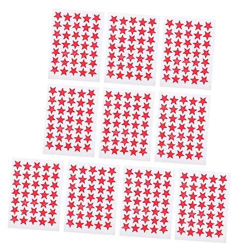 HEALSOPTHY 10 Blatt Sterne-Aufkleber Selbstklebende Sternaufkleber Sterne-belohnungsaufkleber Sternaufkleber-Etikett Sternaufkleber Für Belohnungssternaufkleber Rot von HEALSOPTHY