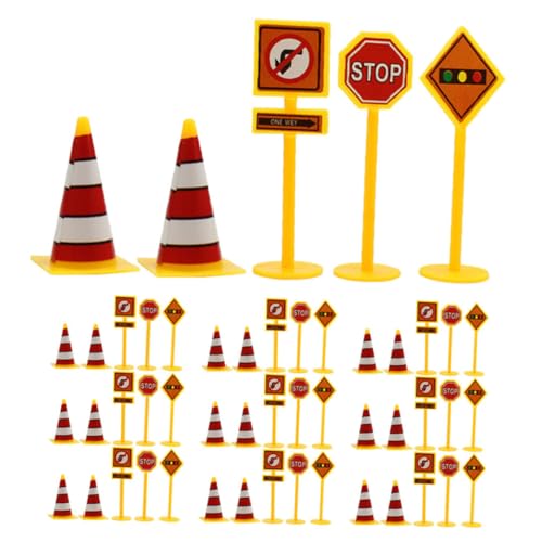 HEALSOPTHY 10 Sätze Teiliges Verkehrszeichen Spielset aus Langlebigem Kindersicherem Material Inklusive Straßensperren und Verkehrszeichen Fördert Frühe Verkehrssicherheit und Kreatives von HEALSOPTHY