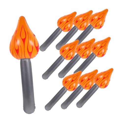HEALSOPTHY 10 Stück Aufblasbarer Flammenballon Fackelballons Lodern Lustiges Fackelspielzeug Aufblasbare Fackeldekoration Aufblasbare Flamme -taschenlampe Flackern Drinnen Luft Pvc von HEALSOPTHY