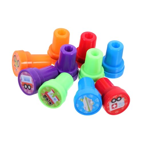 HEALSOPTHY 10 Stück DIY-Stempel für partygeschenke Verkehrsmittel Stempel Transport Thema Stempel Verkehrsmittel Muster Stempel Briefmarken selber Machen Tagebuch DIY Stempel Plastik von HEALSOPTHY