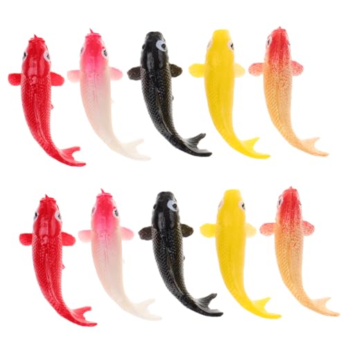 HEALSOPTHY 10 Stück Fischspielzeug für Aquarium gefälscht Tank Party Dekoration für Fischbecken Harzmodell Aquatische Umgebung Dekoration Koi-Ornamente Goldfischglas-Ornament von HEALSOPTHY