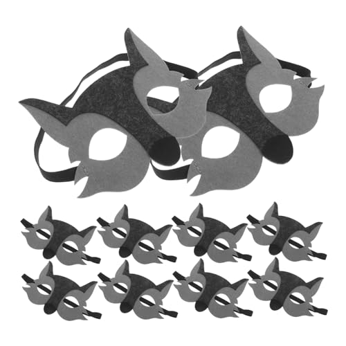 HEALSOPTHY 10 Stück Halloween-wolfsmaske – Halbgesichtsmaske, Maskenballmaske, Wildtierkostüm Für Halloween-party, Cosplay-zubehör, Bühnenauftritt HEALSOPTHY 10 Stück Halloween-wolfsmaske – Halbgesichtsmaske, Maskenballmaske, Wildtierkostüm Für Halloween-party, Cosplay-zubehör, Bühnenauftritt von HEALSOPTHY