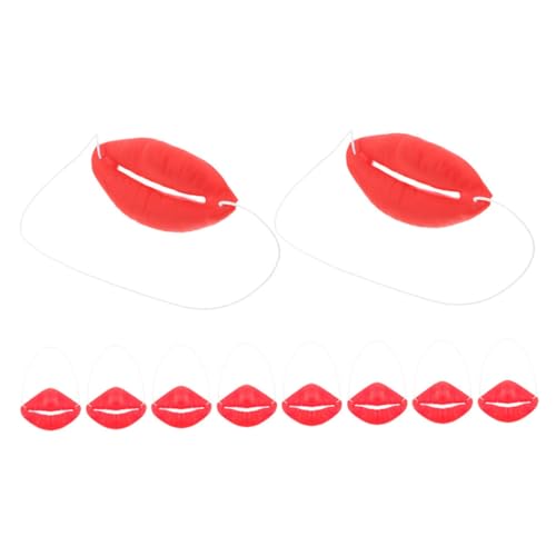 HEALSOPTHY 10 Stück Kniffliges Deko Halloween-Gesichtsmaske Falsche Lippen Halloween Witze Requisiten Wurst Mund Maskerade Cosplay -partyzubehör Halloween -partyzubehör Emulsion Rot von HEALSOPTHY