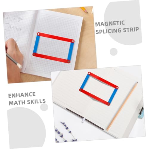HEALSOPTHY 10 Stück Magnetische Geometrische Polygonstreifen Teiliges Bunte Bausteine Lernspielzeug für Kreativität Räumliches Vorstellungsvermögen Mathe Lehrmittel für Schule und Zuhause von HEALSOPTHY