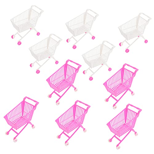 HEALSOPTHY 10 Stück Mini-einkaufswagen Lebensmittelgeschäft Mini- Miniatur Einkaufswagen Speichern Auto Spielwagen Vortäuschen -Trolley- Plastik von HEALSOPTHY