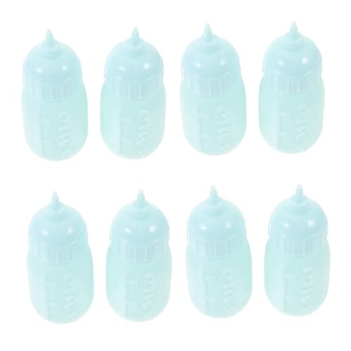 HEALSOPTHY 10 Stück Mini-puppenflasche Simulation Flaschenspielzeug Babypartybevorzugungen Für Mädchen Miniatur-babypuppenflaschen Lernspielzeug Für Puppensaftflaschen Sky-Blue Plastik von HEALSOPTHY