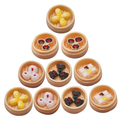 HEALSOPTHY 10 Stück Miniatur-Food-Modelle Miniatur-kunsthandwerk Für Gedämpfte Lebensmittel Miniaturen Mini-Dinge Probieren Feinschmecker Künstlich Winziges Essen Harz von HEALSOPTHY