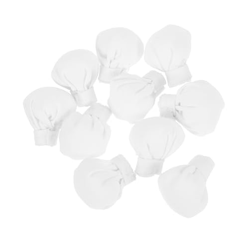 HEALSOPTHY 10 Stück Niedliche Mini Stoff Kochmützen für Puppen DIY Bastelzubehör Puppenhaus Miniatur Dekoration Weiße Kleine Chef Hüte für Puppenkleidung von HEALSOPTHY