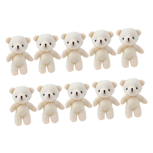 HEALSOPTHY 10 Stück Plüschtiere Weiche Kuscheltiere für Schlüsselanhänger Taschen und DIY Deko Kawaii Bärenanhänger Vielseitig Einsetzbar Beige von HEALSOPTHY