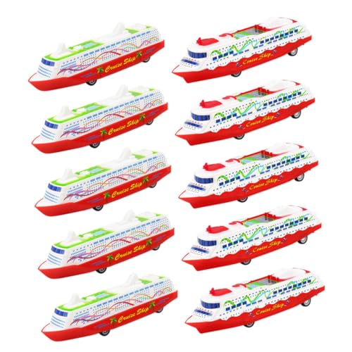 HEALSOPTHY 10 Stück Schiffsmodell zurückziehen Dampfschiff Schiffe -Kreuzfahrtschiff für Kreuzfahrtschiffe Kinderspielzeug Rückzugsschiffmodelle von HEALSOPTHY
